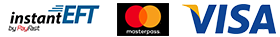 Payment option logos that include Instant EFT, Mastercard and Visa.