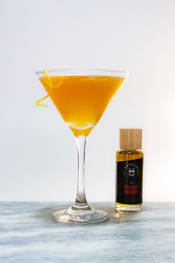 A Metropolitan Cocktail mixed using 1st Principles' craft distilled Organic Brandy.