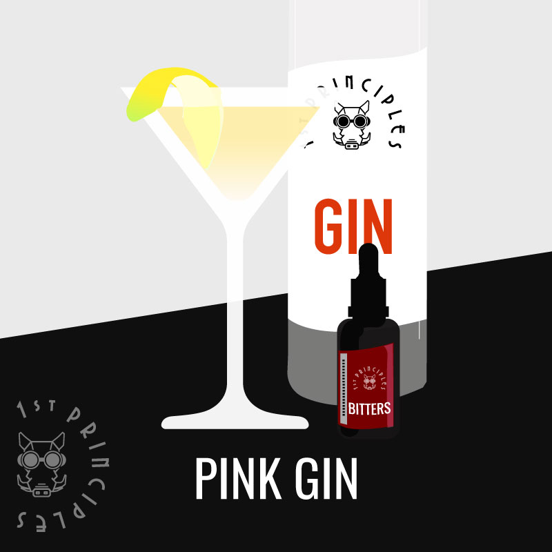 pink gin illustration